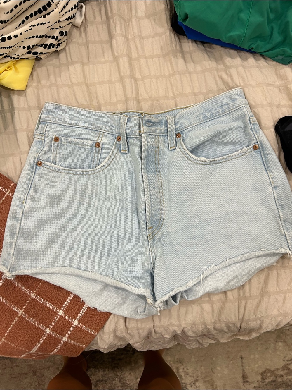 Levi's Light Blue High-Rise Denim Shorts